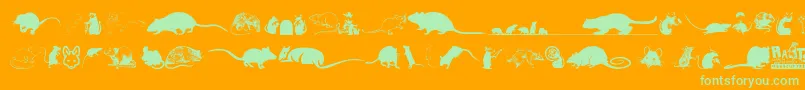 fuente Rats – Fuentes Verdes Sobre Fondo Naranja