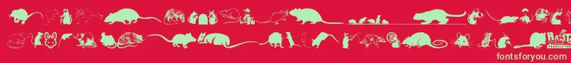 Rats Font – Green Fonts on Red Background