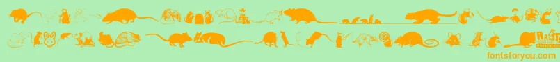 Rats Font – Orange Fonts on Green Background