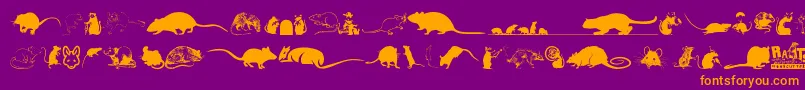 Fonte Rats – fontes laranjas em um fundo violeta