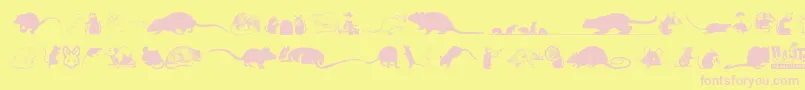 Rats Font – Pink Fonts on Yellow Background