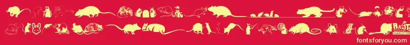 Rats Font – Yellow Fonts on Red Background