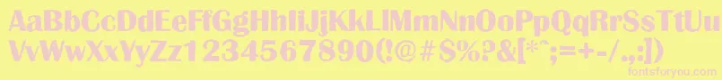 Шрифт GrenobleantiqueXboldRegular – розовые шрифты на жёлтом фоне