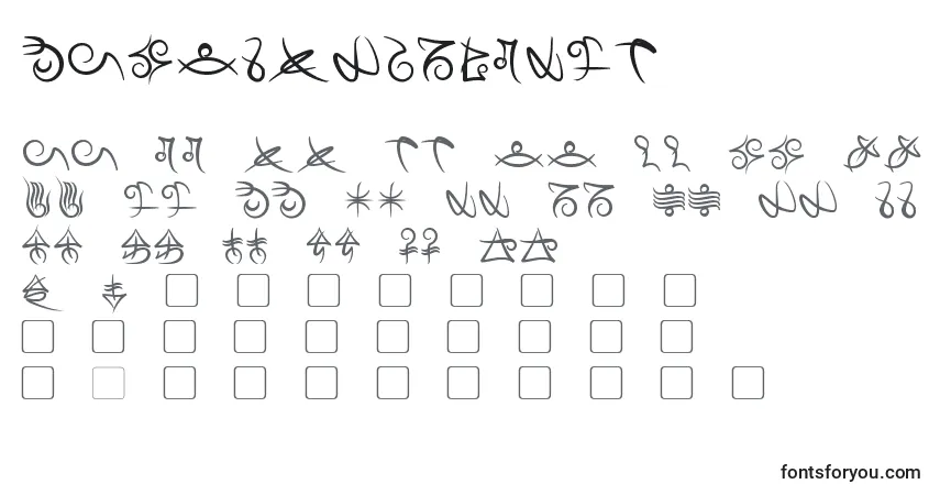 Schriftart MageScriptBold – Alphabet, Zahlen, spezielle Symbole