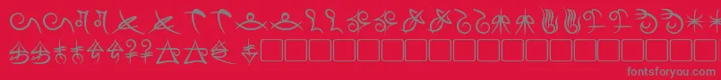 MageScriptBold Font – Gray Fonts on Red Background