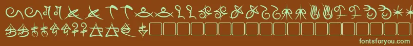 Шрифт MageScriptBold – зелёные шрифты на коричневом фоне