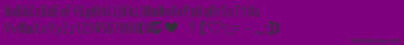Retganon-fontti – mustat fontit violetilla taustalla