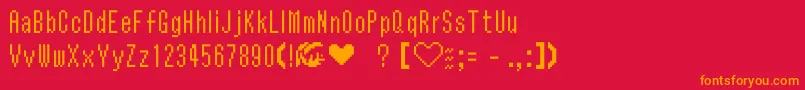 Retganon Font – Orange Fonts on Red Background