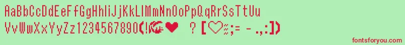 Retganon Font – Red Fonts on Green Background