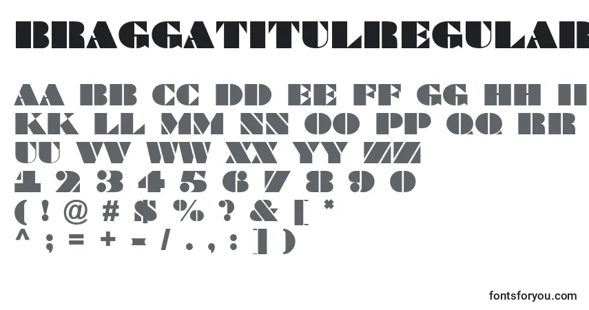 Schriftart BraggatitulRegular – Alphabet, Zahlen, spezielle Symbole