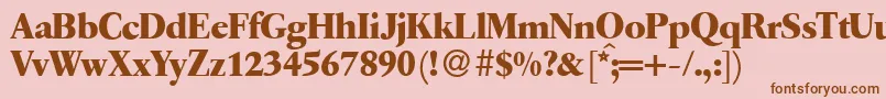 Q650RomanBold Font – Brown Fonts on Pink Background