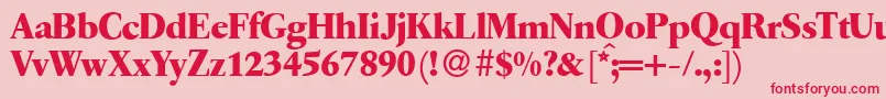 Q650RomanBold Font – Red Fonts on Pink Background