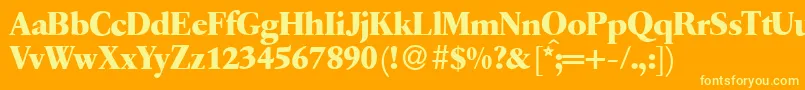 Q650RomanBold Font – Yellow Fonts on Orange Background