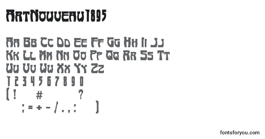 A fonte ArtNouveau1895 – alfabeto, números, caracteres especiais