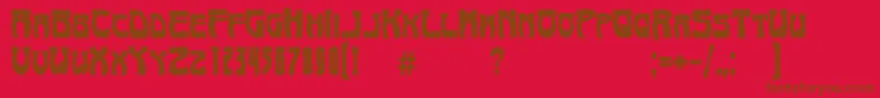 ArtNouveau1895 Font – Brown Fonts on Red Background