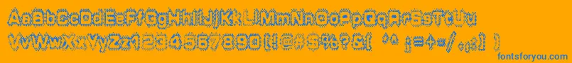 Grunge ffy Font – Blue Fonts on Orange Background