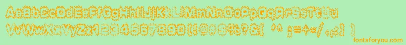 Grunge ffy Font – Orange Fonts on Green Background