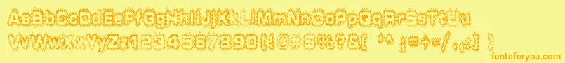 Grunge ffy Font – Orange Fonts on Yellow Background