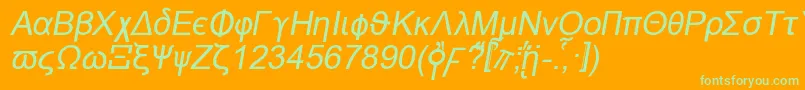 Naxosi Font – Green Fonts on Orange Background