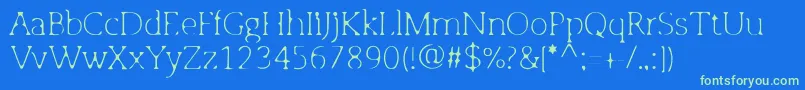 OsgoodslabLightblur Font – Green Fonts on Blue Background