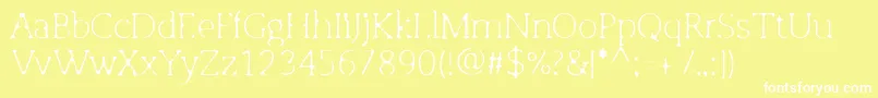 OsgoodslabLightblur-fontti – valkoiset fontit keltaisella taustalla