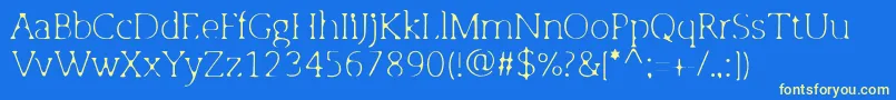 OsgoodslabLightblur Font – Yellow Fonts on Blue Background