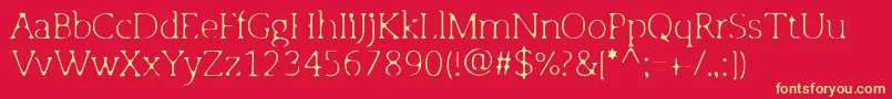 OsgoodslabLightblur Font – Yellow Fonts on Red Background