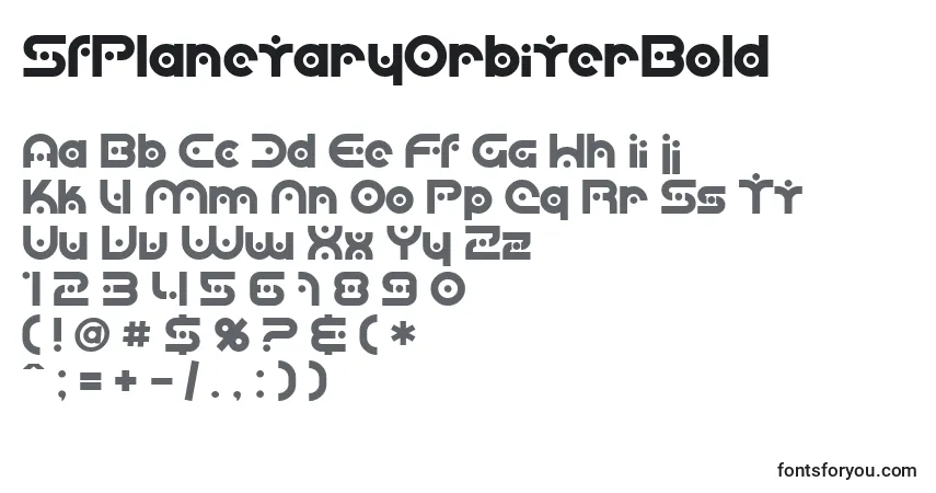 A fonte SfPlanetaryOrbiterBold – alfabeto, números, caracteres especiais