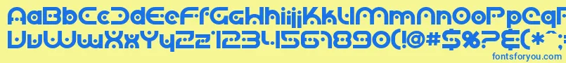SfPlanetaryOrbiterBold Font – Blue Fonts on Yellow Background