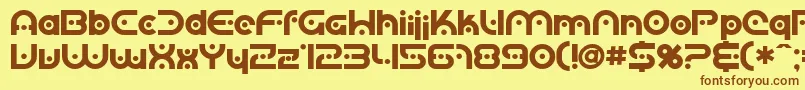 SfPlanetaryOrbiterBold Font – Brown Fonts on Yellow Background