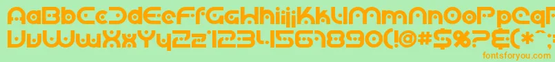 SfPlanetaryOrbiterBold Font – Orange Fonts on Green Background