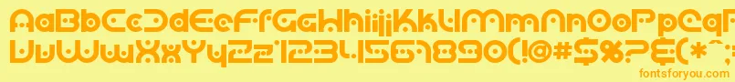 SfPlanetaryOrbiterBold Font – Orange Fonts on Yellow Background