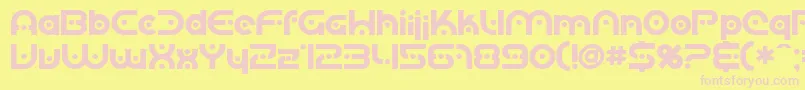 SfPlanetaryOrbiterBold Font – Pink Fonts on Yellow Background