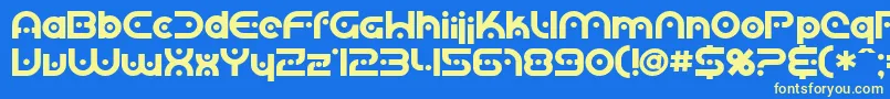 SfPlanetaryOrbiterBold Font – Yellow Fonts on Blue Background