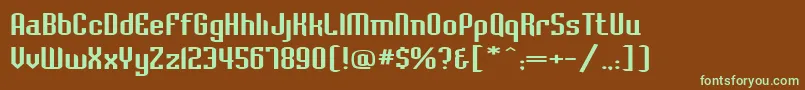 Baccusexpanded-fontti – vihreät fontit ruskealla taustalla