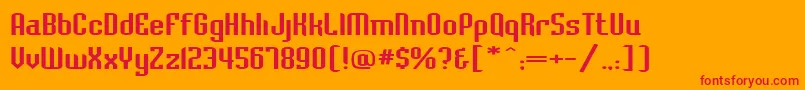 Baccusexpanded Font – Red Fonts on Orange Background