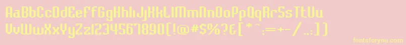 Baccusexpanded Font – Yellow Fonts on Pink Background