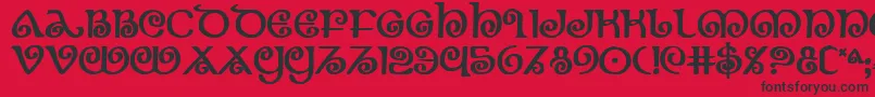 Theshireb Font – Black Fonts on Red Background