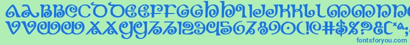 Theshireb Font – Blue Fonts on Green Background