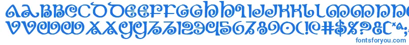 フォントTheshireb – 白い背景に青い文字