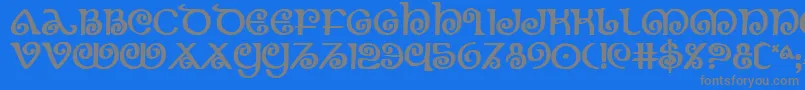 Theshireb Font – Gray Fonts on Blue Background