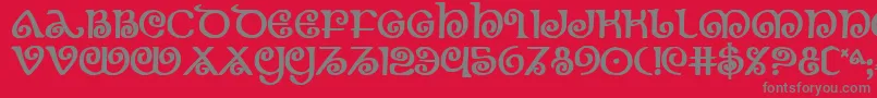 Theshireb Font – Gray Fonts on Red Background