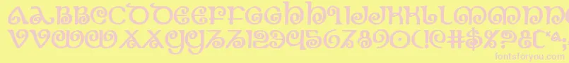 Theshireb Font – Pink Fonts on Yellow Background