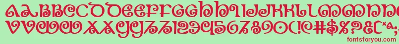 Theshireb Font – Red Fonts on Green Background