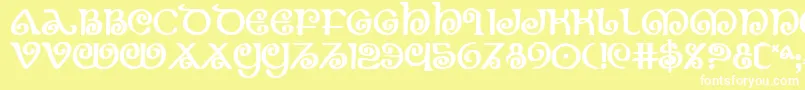 Theshireb Font – White Fonts on Yellow Background