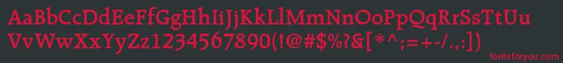 RaleighltstdDemibold Font – Red Fonts on Black Background