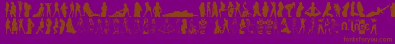フォントSexySpanish – 紫色の背景に茶色のフォント