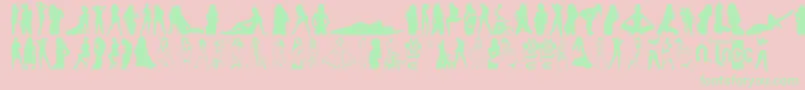 SexySpanish-fontti – vihreät fontit vaaleanpunaisella taustalla