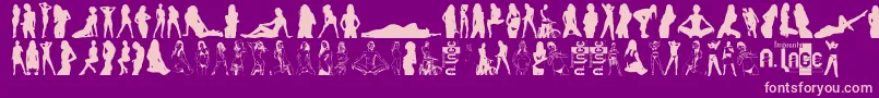 SexySpanish-fontti – vaaleanpunaiset fontit violetilla taustalla