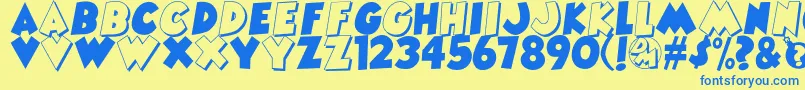 DangerMouse Font – Blue Fonts on Yellow Background